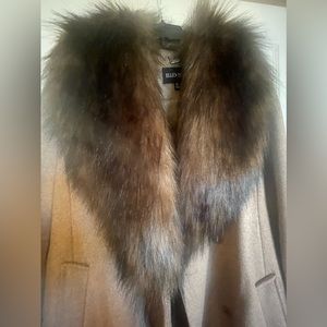 New!! Ellen Tracy faux fur mid-length coat